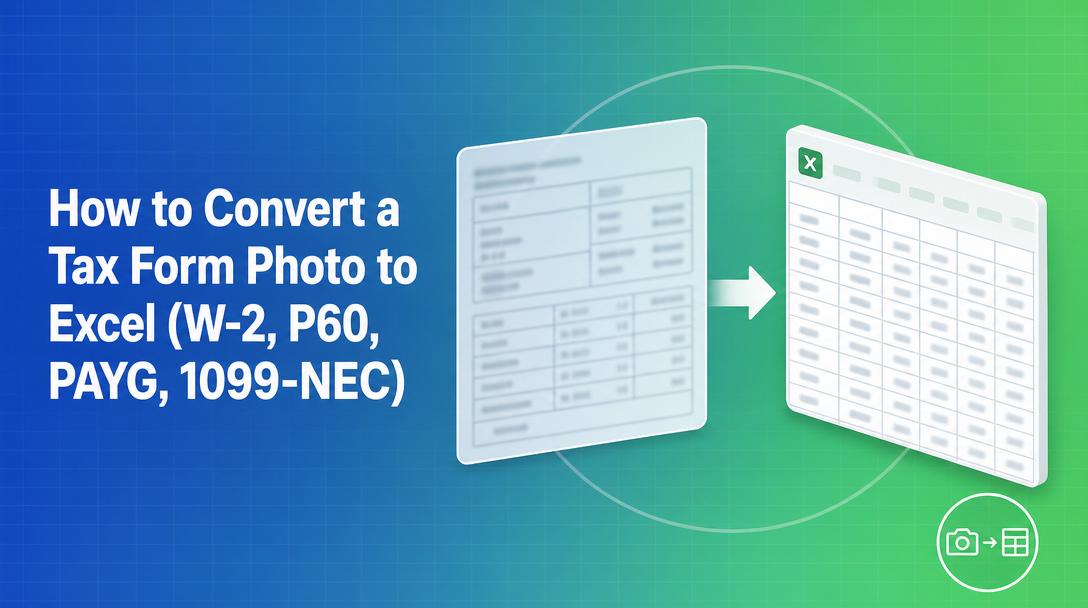 How to Convert a Tax Form Photo to Excel