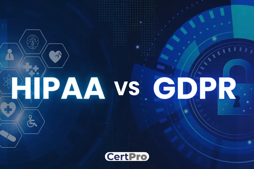 Comparison graphic of HIPAA and GDPR regulations.