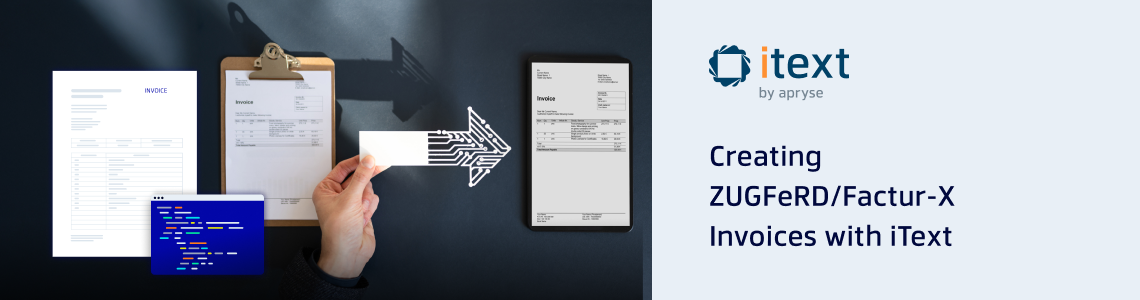 Visual representation of creating ZUGFeRD/Factur-X invoices.