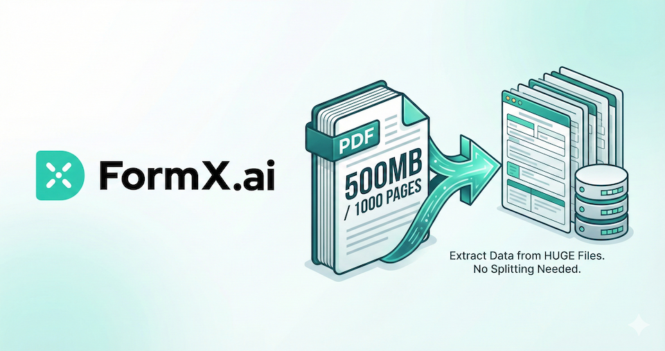 FormX now handles documents up to 500MB and 1,000 pages